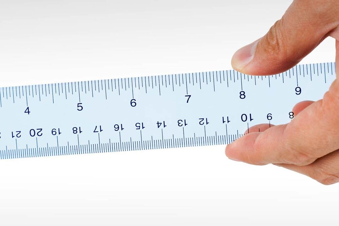 ruler to measure the head of the penis before enlargement