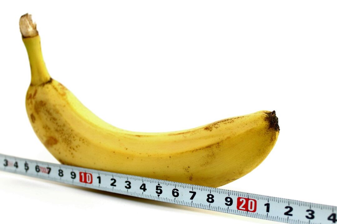 measure the penis before enlarging using the example of a banana